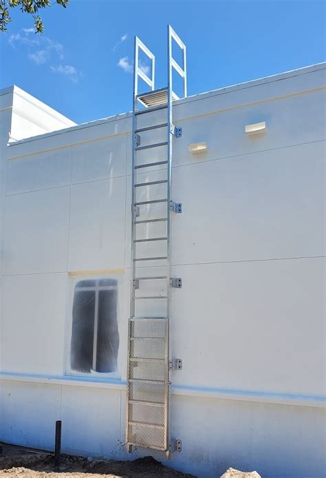 16'3 pre-fabricated aluminum ladder to mezzanine|aluminum roof access ladders.